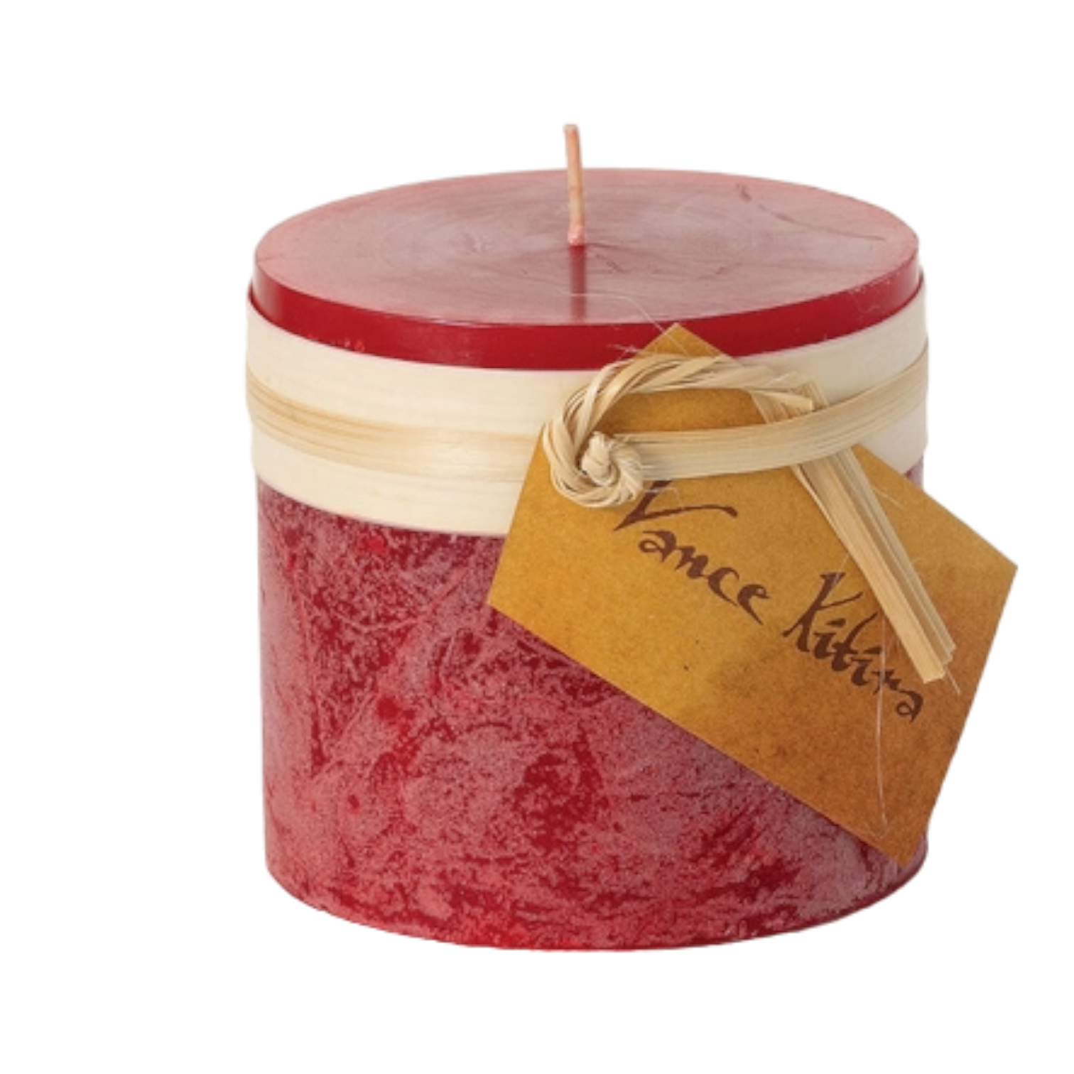 Cranberry Timber Pillar Candle - 3 x 3.25