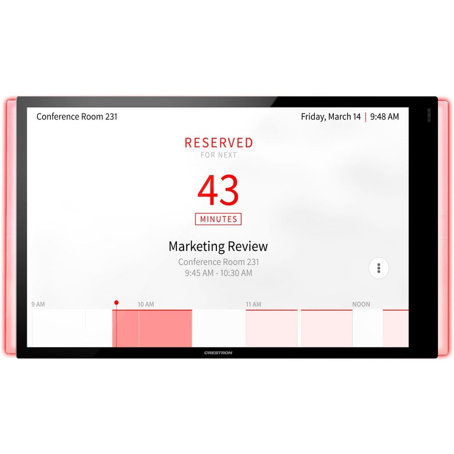 Crestron 10.1 in. Room Scheduling Touch Screen, Black Smooth, with Light Bar 6511515