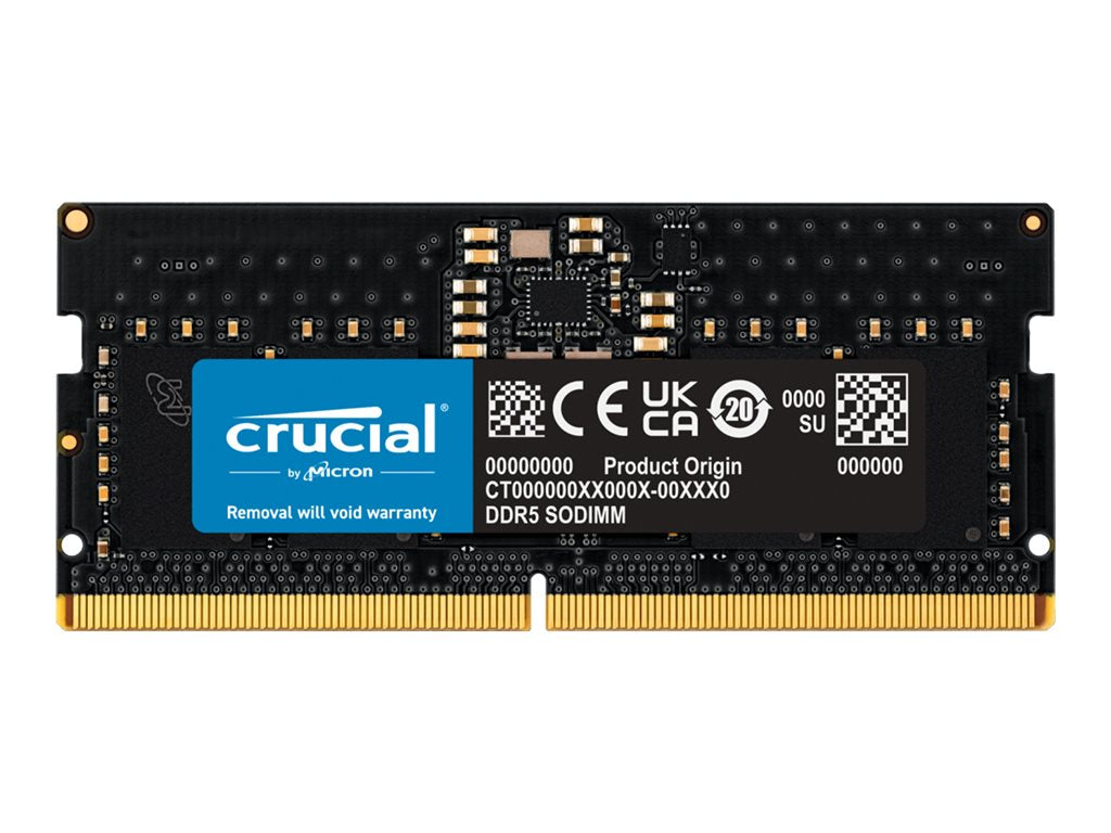 Crucial - DDR5 - module - 12 GB - SO-DIMM 262-pin - 5600 MHz / PC5-44800 - CL46 - 1.1 V - on-die ECC CT12G56C46S5