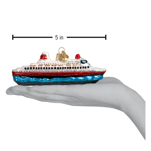 Cruise Ship Glass Ornament