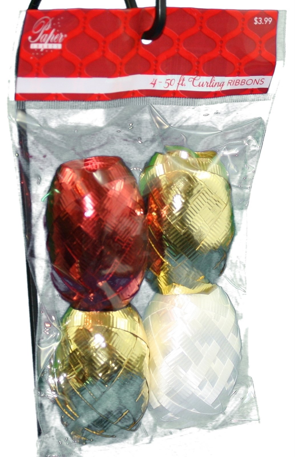 Curling Ribbon Eggs 4Pk - Blue(3)/Wht