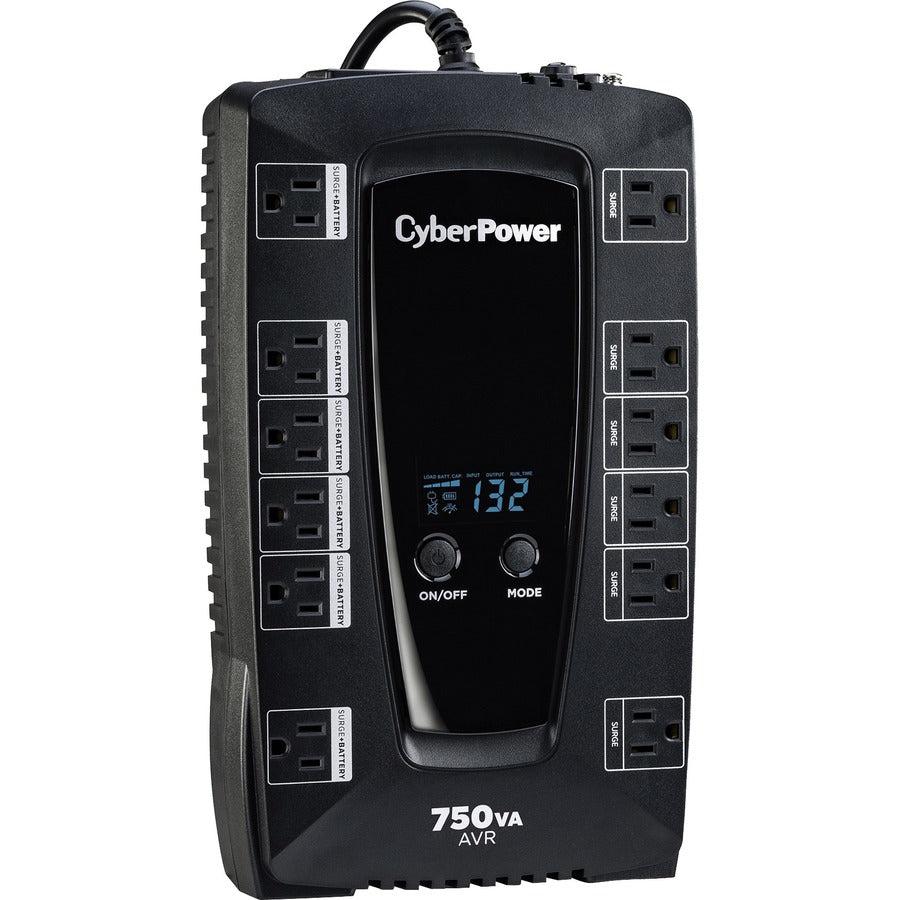 Cyberpower Avrg750Lcd Uninterruptible Power Supply (Ups) Line-Interactive 0.75 Kva 450 W 12 Ac Outlet(S)