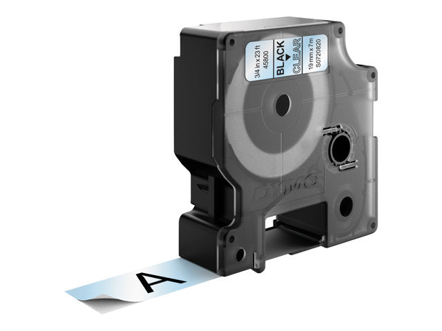 DYMO LabelManager D1 Tape 19mm x 7m Black on Clear Durable Labels