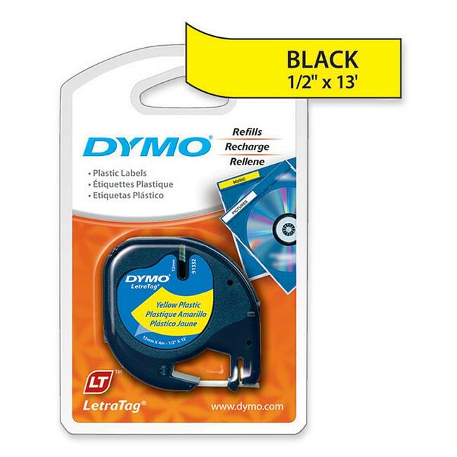 DYMO LetraTag Label Tape - Plastic Cassette for Home Office Organization | DYMO 91332