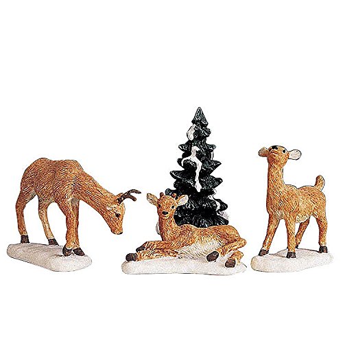 Dad And Fawns, Set Of 4