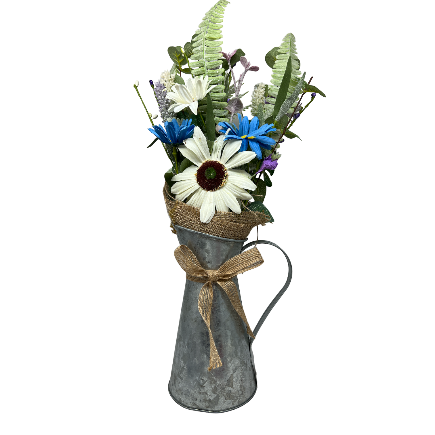 Daisy Flower in Metal Watering Can - 18" -