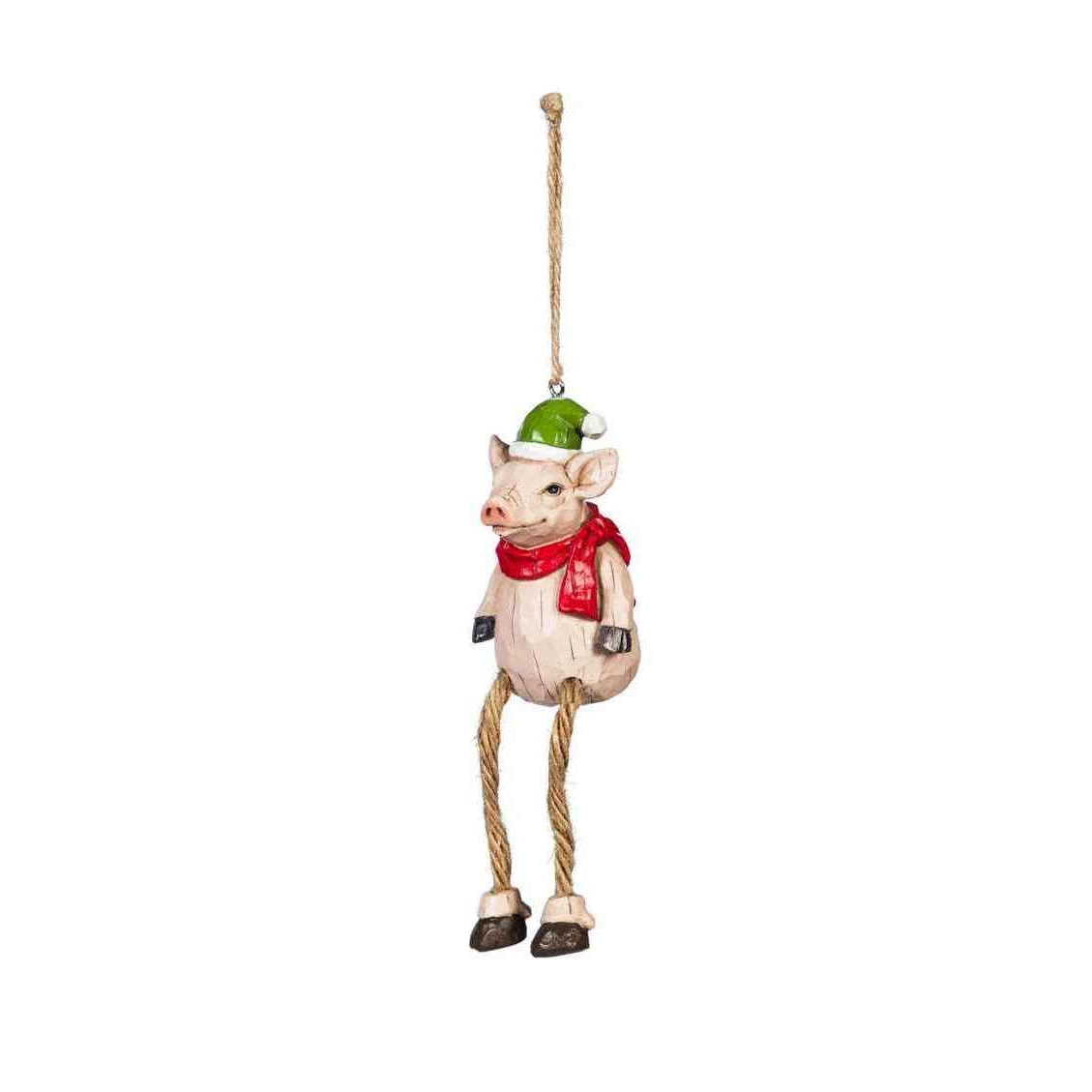 Dangling Leg Farmhouse Ornament - Pig