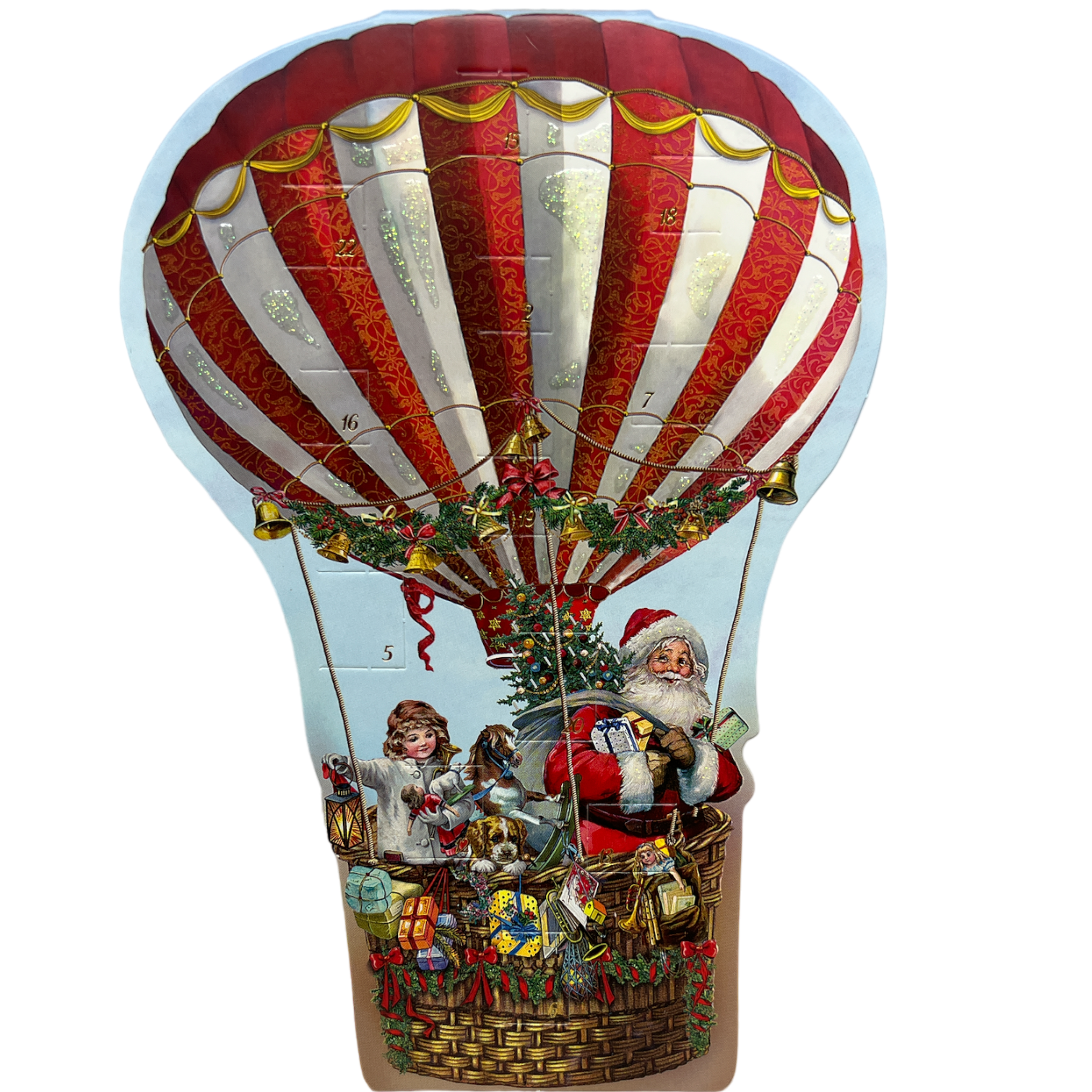 Diecut Hot Air Balloon Advent Card With Envelope