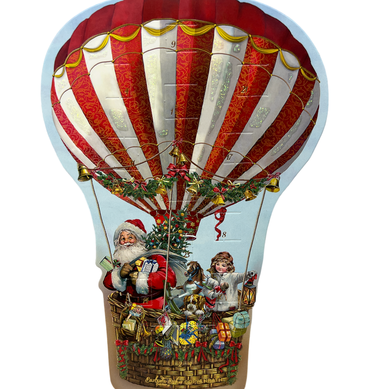 Diecut Hot Air Balloon Advent Card With Envelope