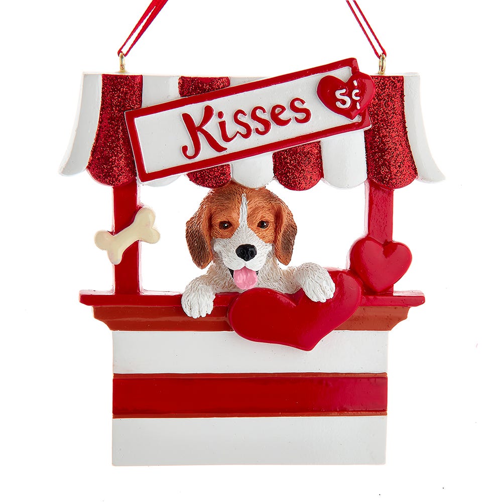 Dog Kisses - Kissing Booth Ornament - Beagle