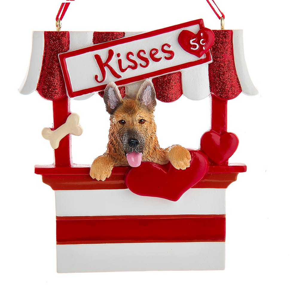 Dog Kisses - Kissing Booth Ornament - German Shepherd