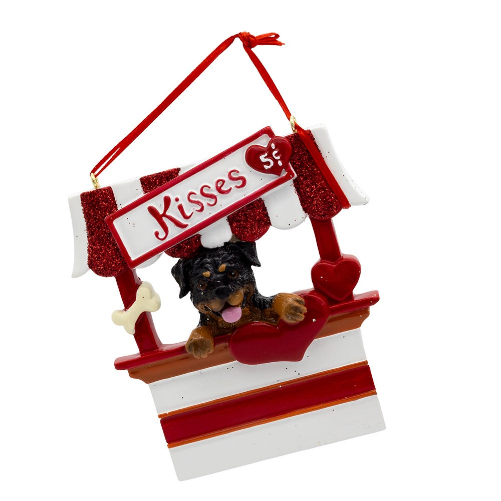 Dog Kisses - Kissing Booth Ornament - Rottweiler