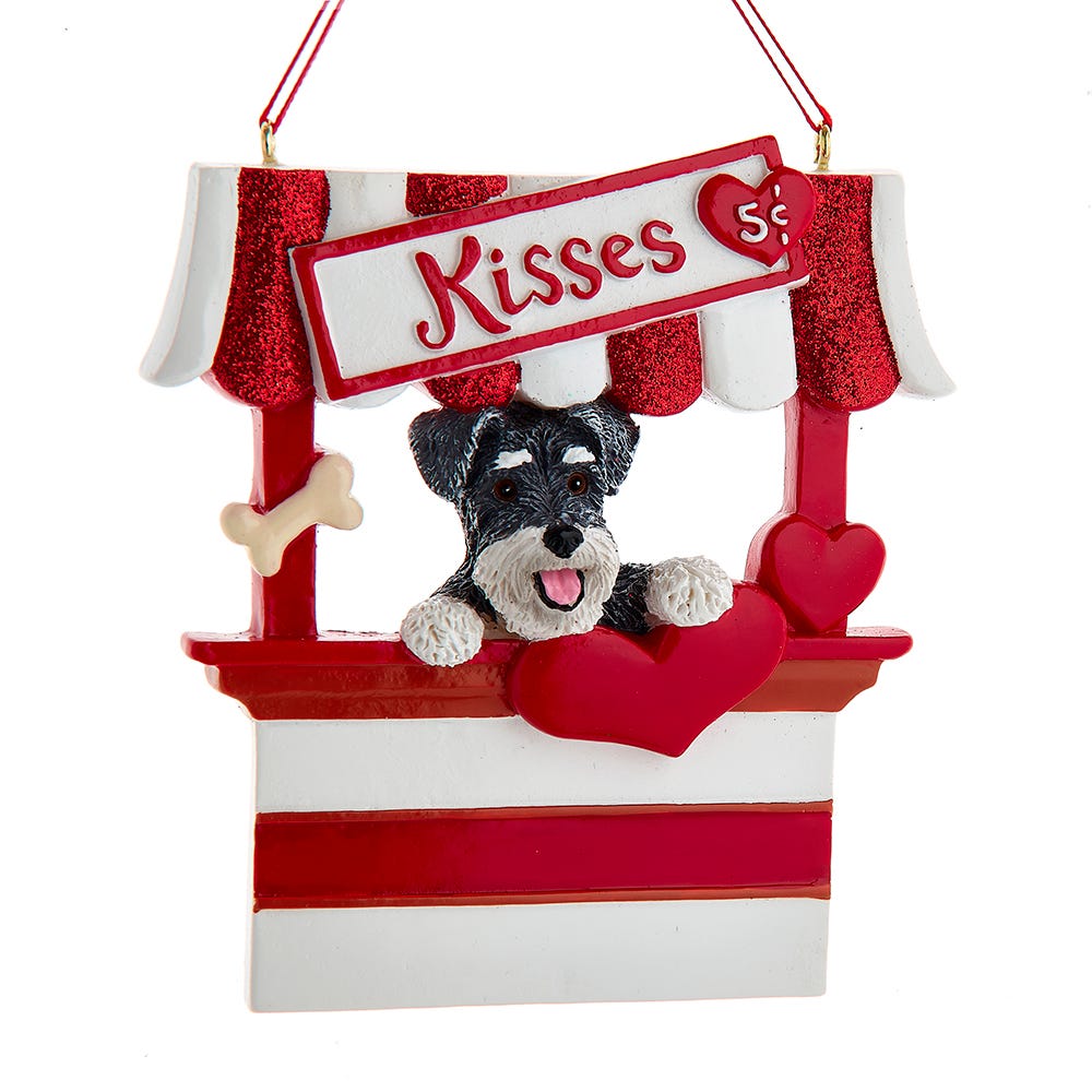 Dog Kisses - Kissing Booth Ornament - Schnauzer