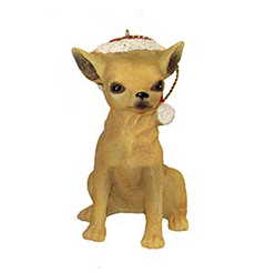 Dog in a Santa Hat Ornament - Chihuahua