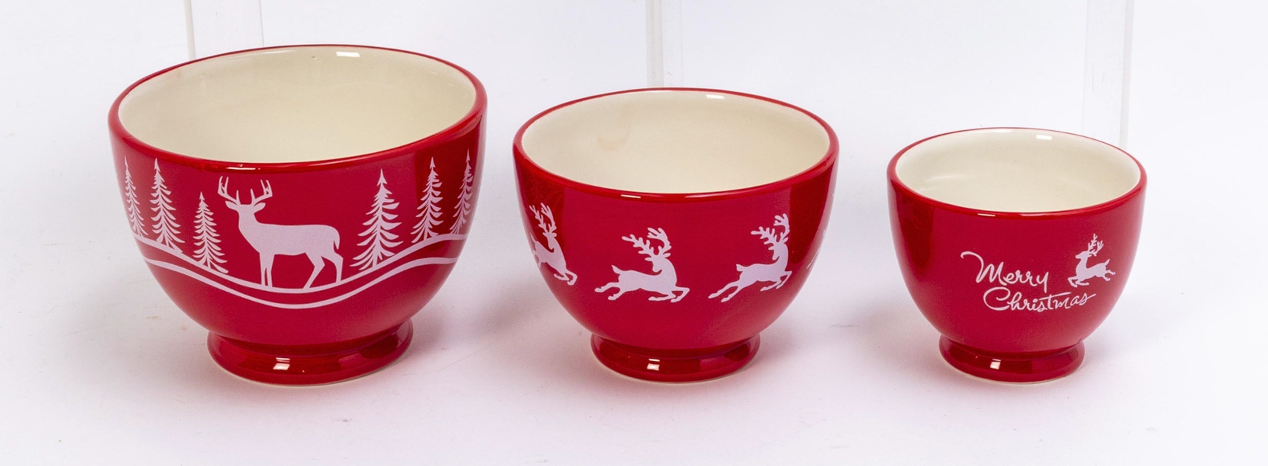 Dolomite Holiday Bowls - Set of 3 - Reindeer