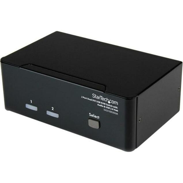 Dual DVI KVM Switch 2-Port - StarTech USB Audio Hub TAA | TechSoft SV231DD2DUA