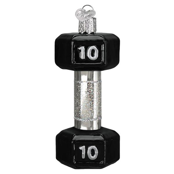 Dumbell Weight Glass Ornament