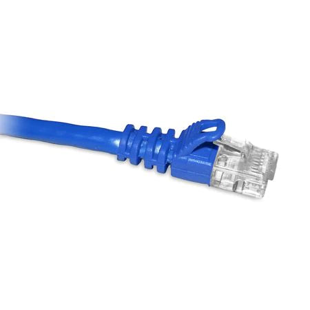 ENET Cat6a Blue 1 Foot Patch Cable with Snagless Molded Boot (UTP) High-Quality Network Patch Cable RJ45 to RJ45 - 1Ft C6A-BL-1-ENC