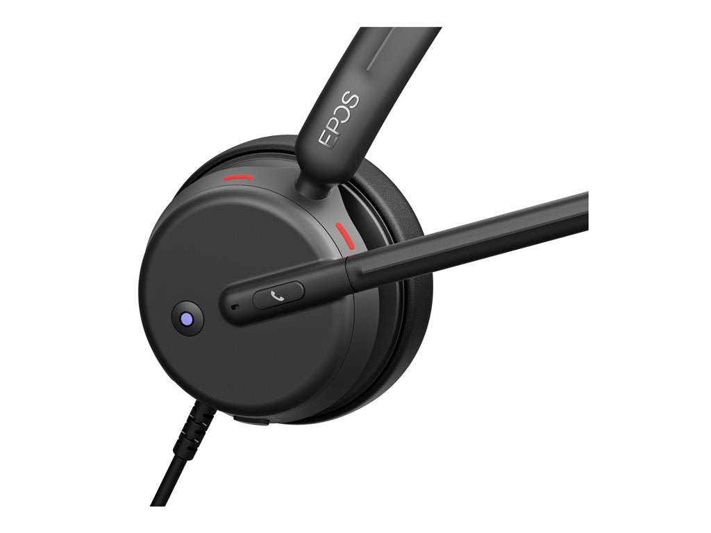 EPOS IMPACT 430t - Headset - on-ear - wired - USB-C, USB-A - black - Certified for Microsoft Teams