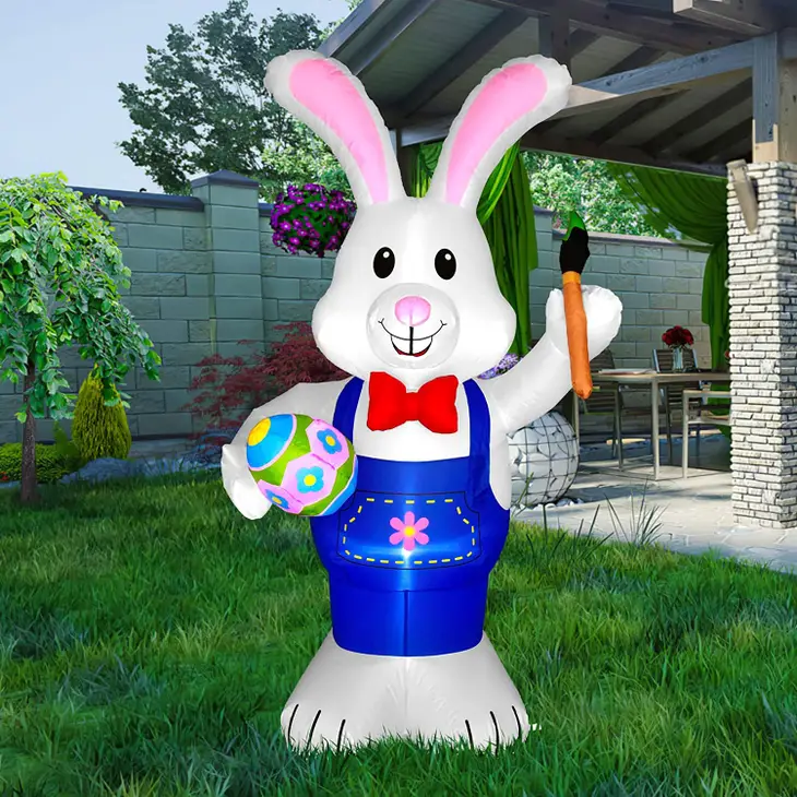 Easter Bunny Lighted Inflatable Blow Up - 5.9 Feet Tall