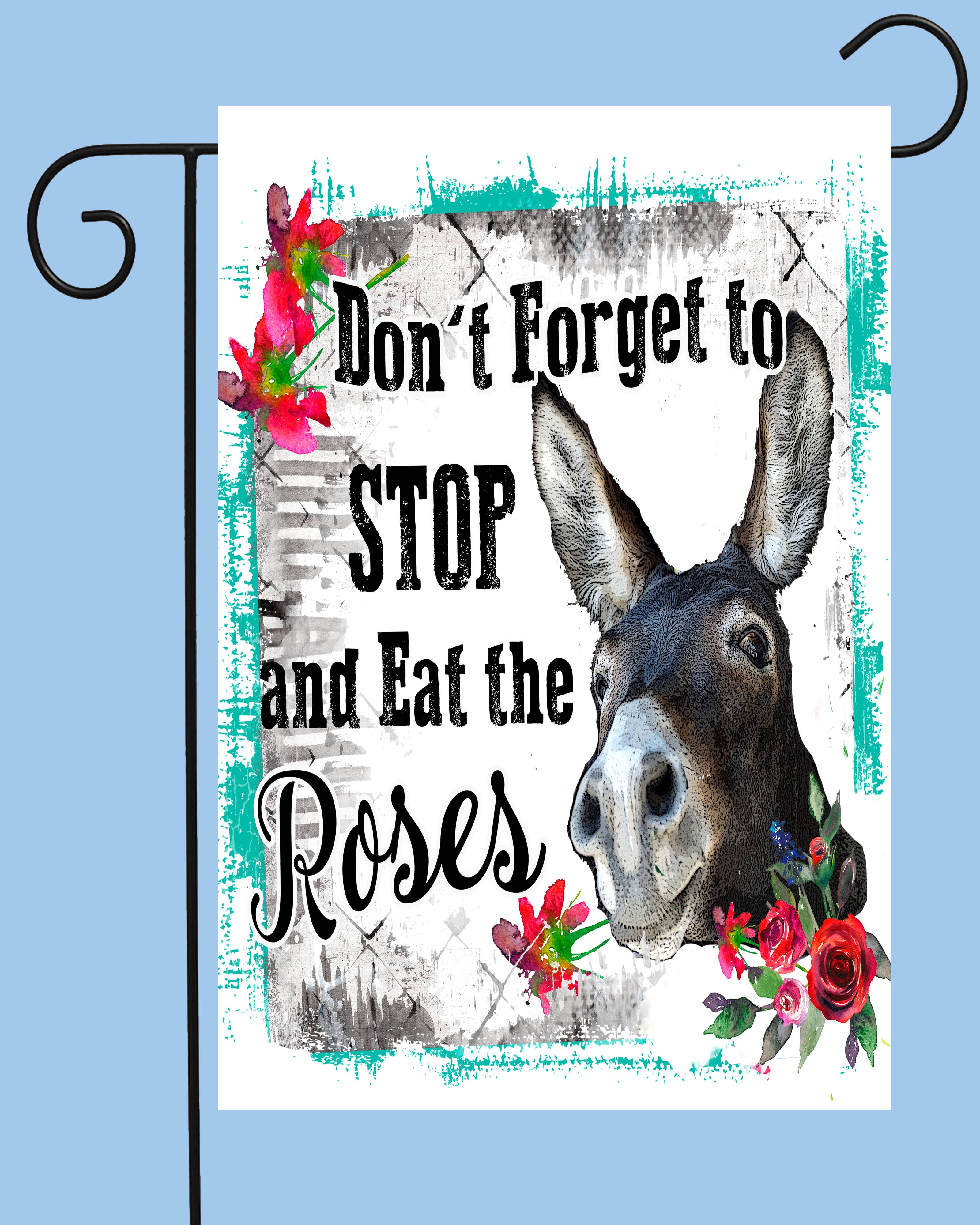 Eat Roses Garden Flag