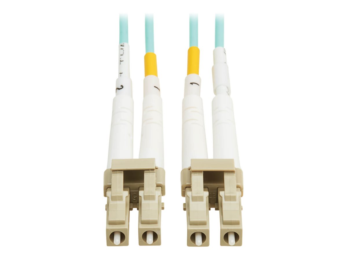 Eaton Tripp Lite Series 10Gb/40Gb/100Gb Duplex Multimode 50/125 OM4 LSZH Fiber Patch Cable (LC/LC), Aqua, 3M (9.8 ft.), TAA - N820-03M-OM4TAA
