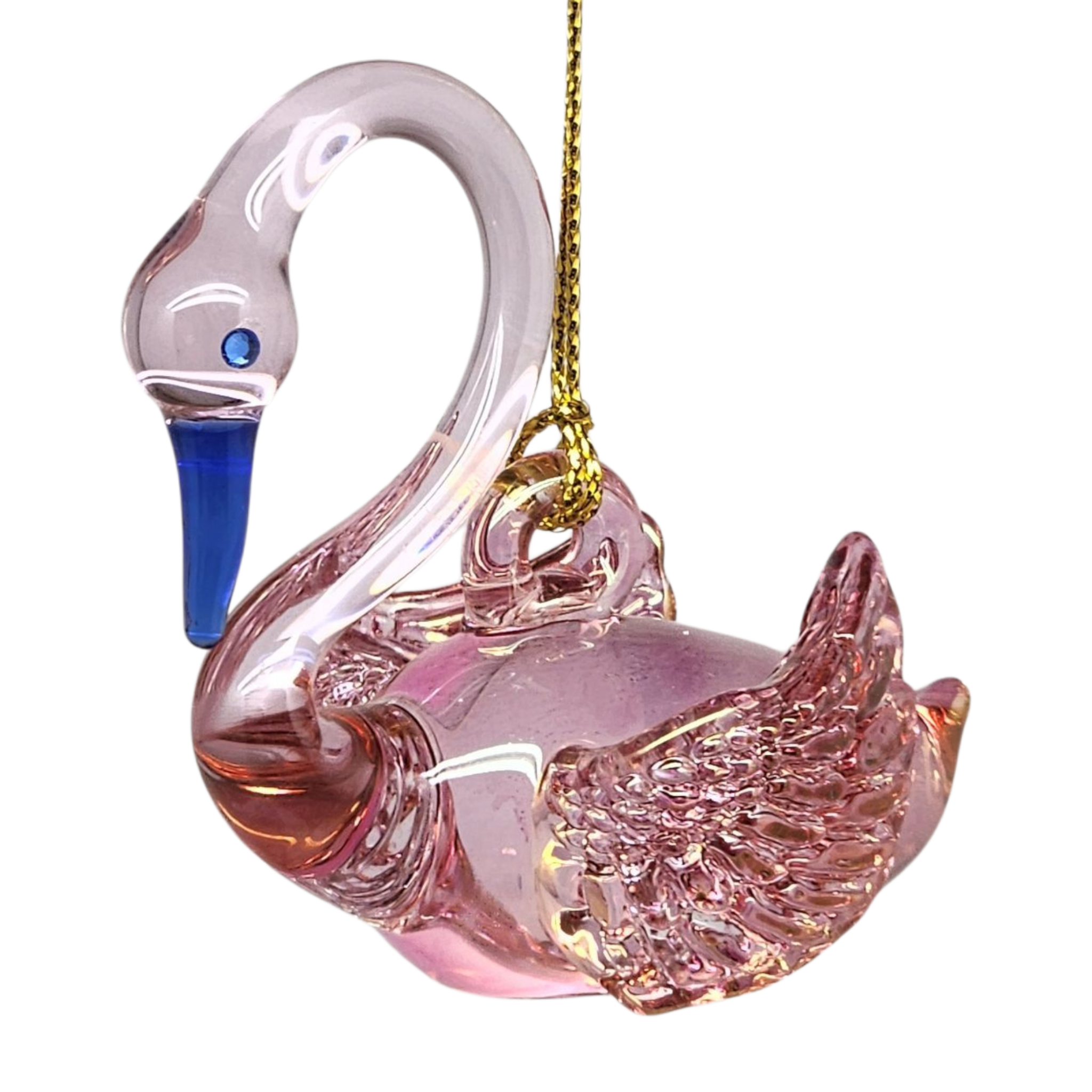 Egyptian Blown Glass Swan Ornament - Pink