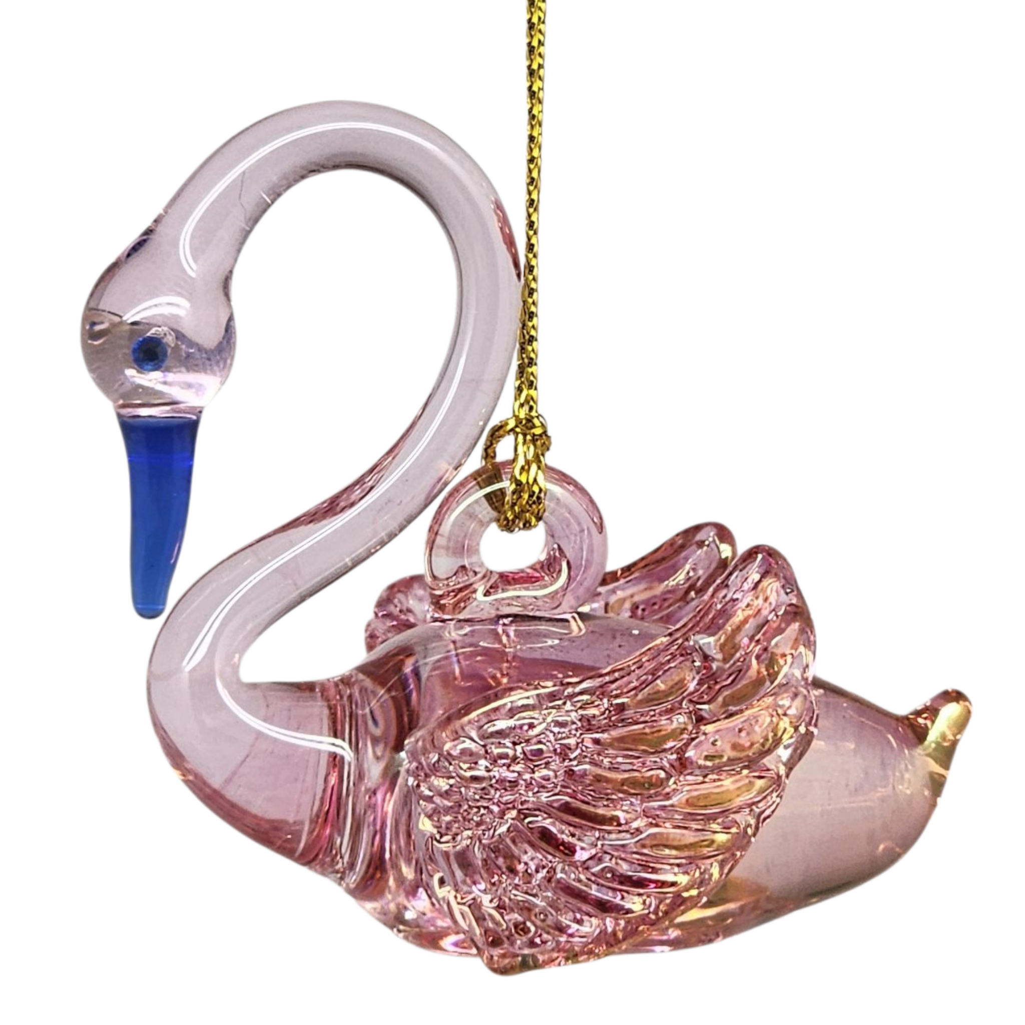 Egyptian Blown Glass Swan Ornament - Pink