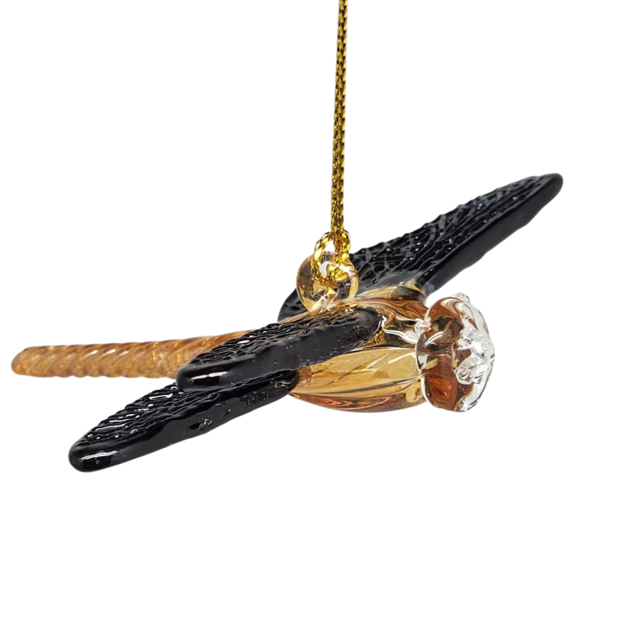 Egyptian Glass Dragon Fly - Black Wings