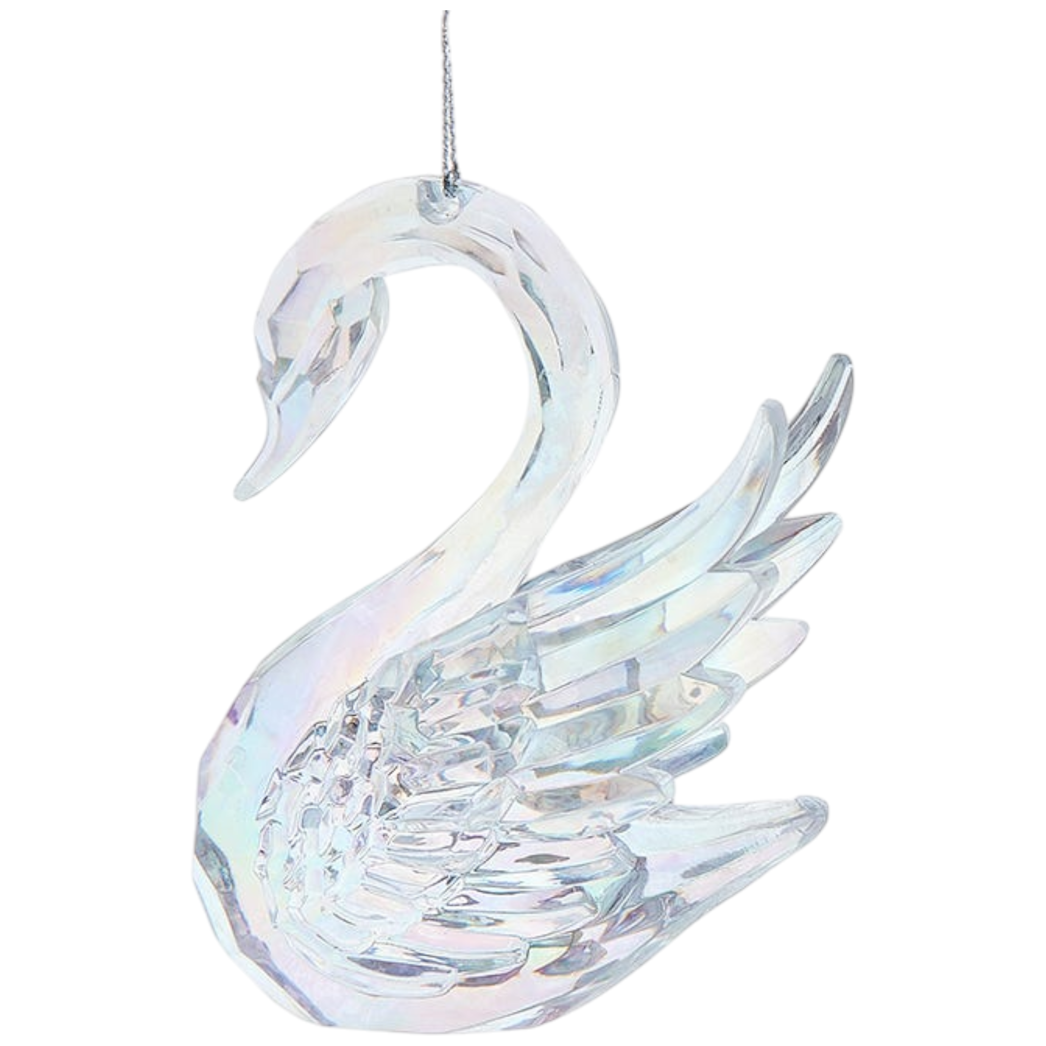 Elegant Clear Acrylic Swan Ornament - 4 Inches
