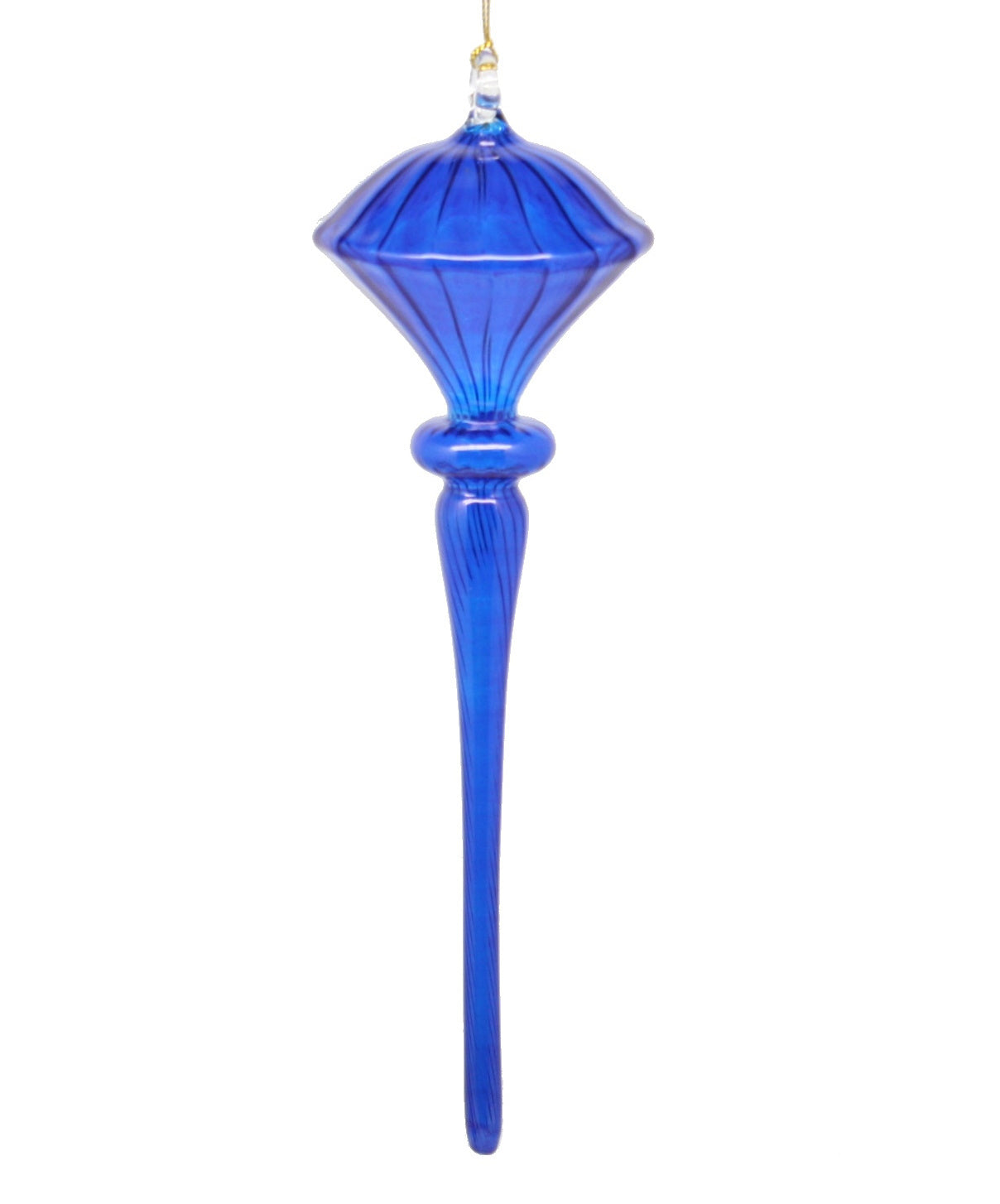 Elegant Spire with Crown Egyptian Glass - Blue