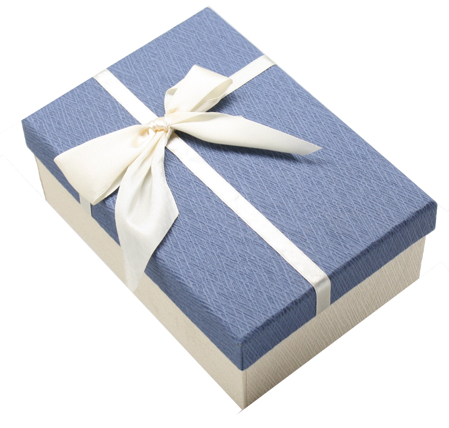 Elegant Square Gift Box - Blue And White Small