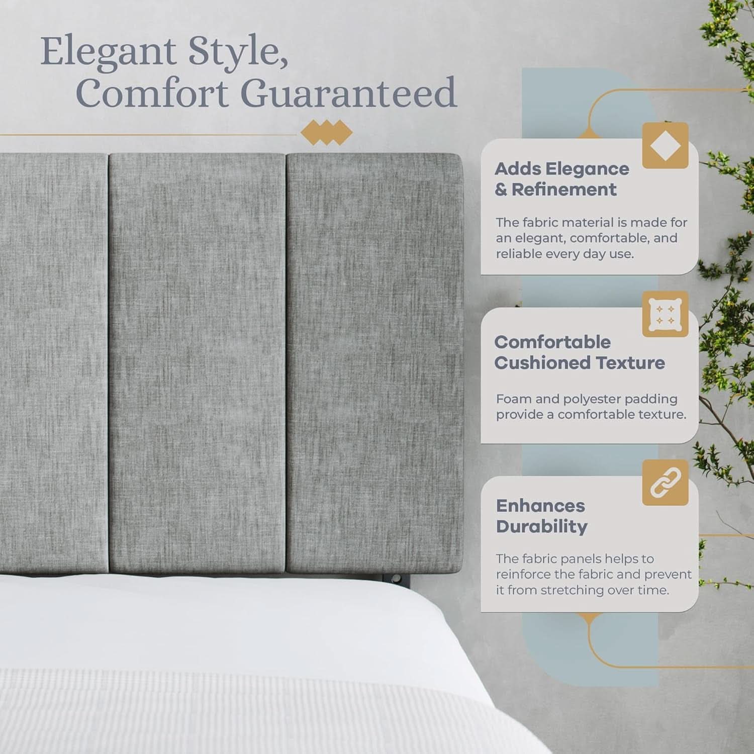Elegant Vertical Channel Tufted Upholstered Headboard King