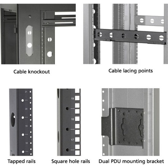 Elite Data Cabinet 38U Server Rack - 72 Inch Server Enclosure | Black Box Corporation EC38U3032TPMSMNK