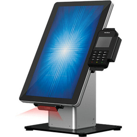 Elo Slim Desk Mount for Touchscreen Monitor, Cradle, Bar Code Reader, Fingerprint Reader, Webcam - Black, Silver E514693