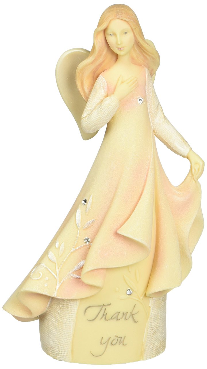 Enesco Foundations Thank You Mini Angel Figurine, 4-1/4-Inch