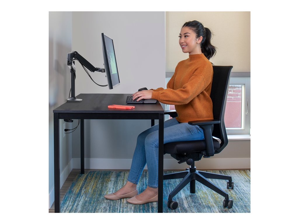 Ergotron - Mounting kit (articulating arm, tall pole, 2-piece desk clamp) - for monitor - aluminum - matte black -