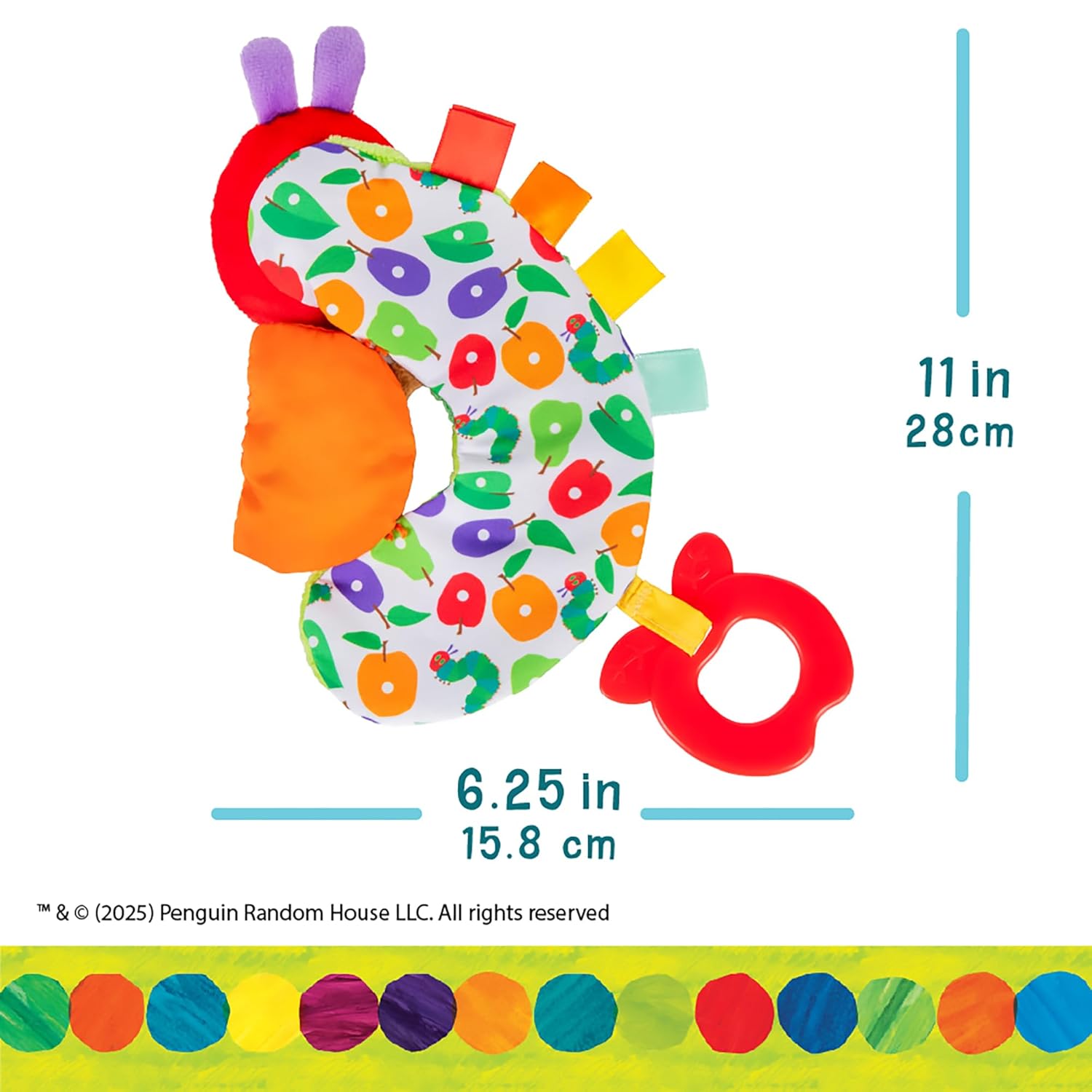 Eric Carle - The Very Hungry Caterpillar Sensory Toy with Crinkle Orange Slice and Teether Ring