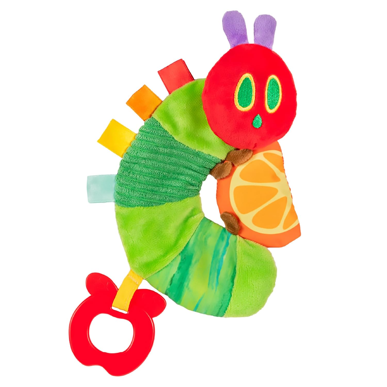 Eric Carle - The Very Hungry Caterpillar Sensory Toy with Crinkle Orange Slice and Teether Ring