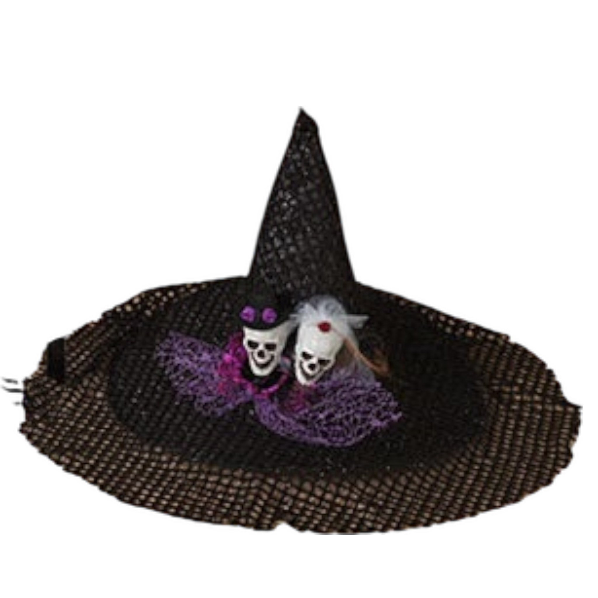 Fabric Halloween Witches Hat - Skulls