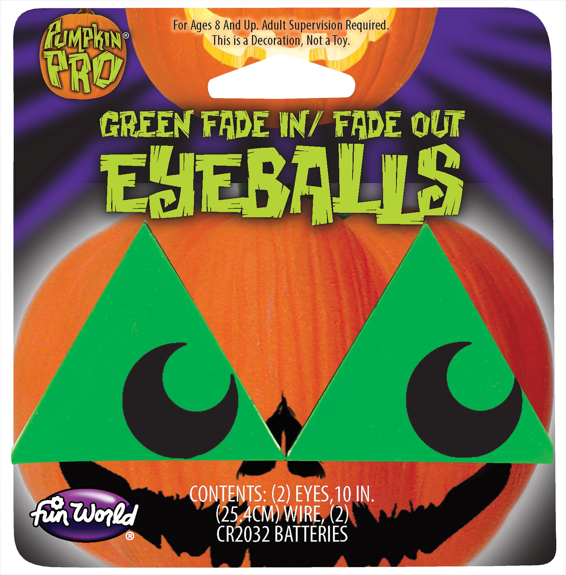 Fade in/Fade out Pumpkin Eyeballs - Green