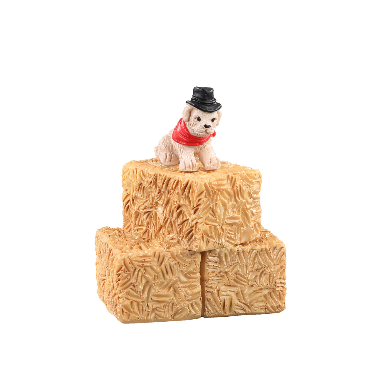 Farm Puppy on Hay Bales