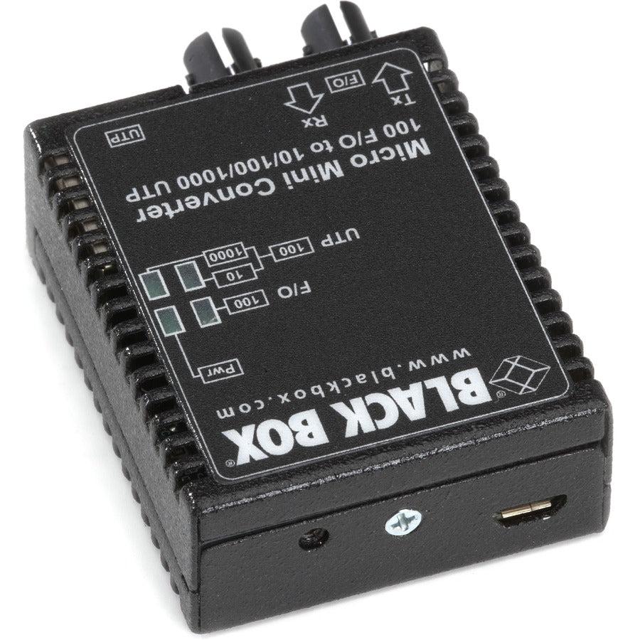 Fast Ethernet Media Converter - Micro Mini USB-Powered Multimode Fiber | Tecisoft® LMC401A