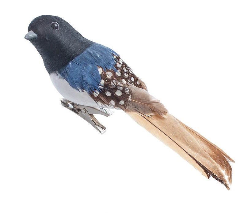 Feather Flocked Chickadee Clip-On Ornament -