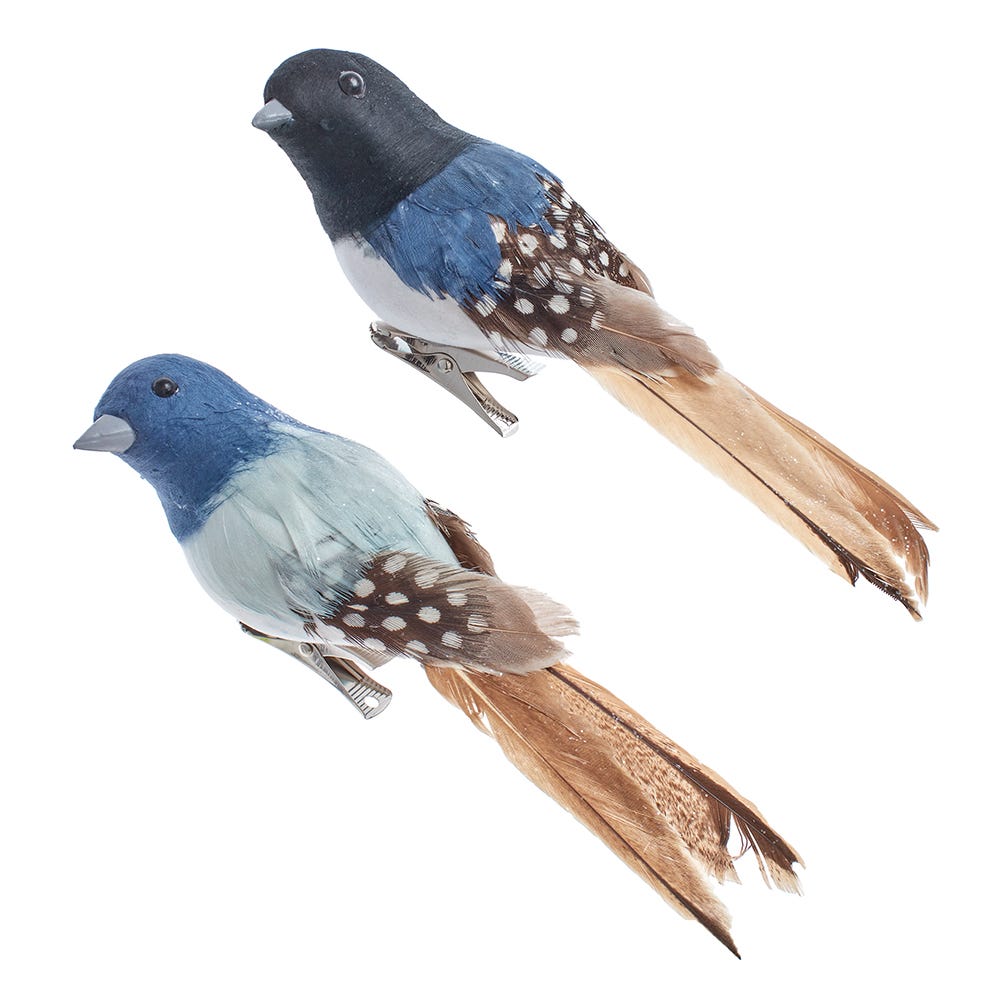 Feather Flocked Chickadee Clip-On Ornament -