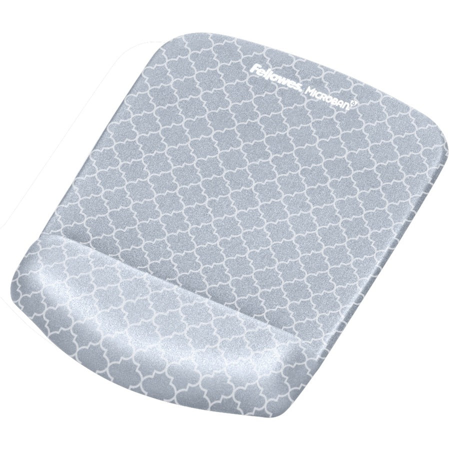 Fellowes PlushTouch™ Mouse Pad Wrist Rest with Microban® - Gray Lattice