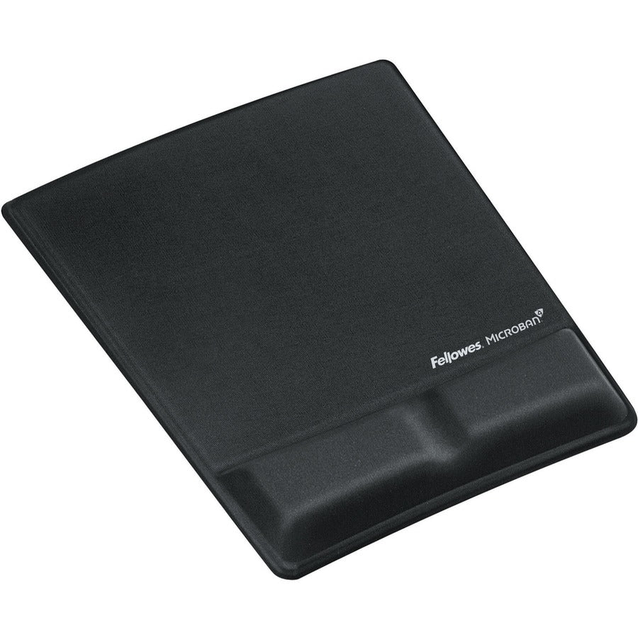 Fellowes Wrist Support Mouse Pad with Wrist Pillow, Black, 9181201