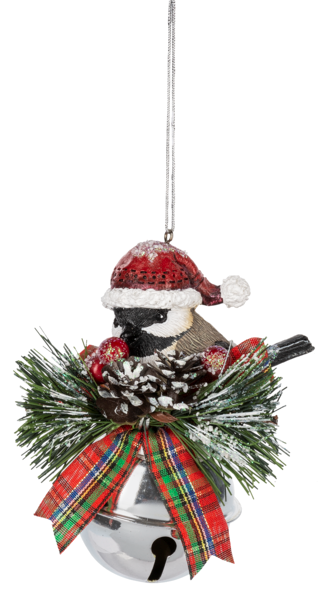 Festive Feathered Friends - Ornament - Chickadee in a Hat