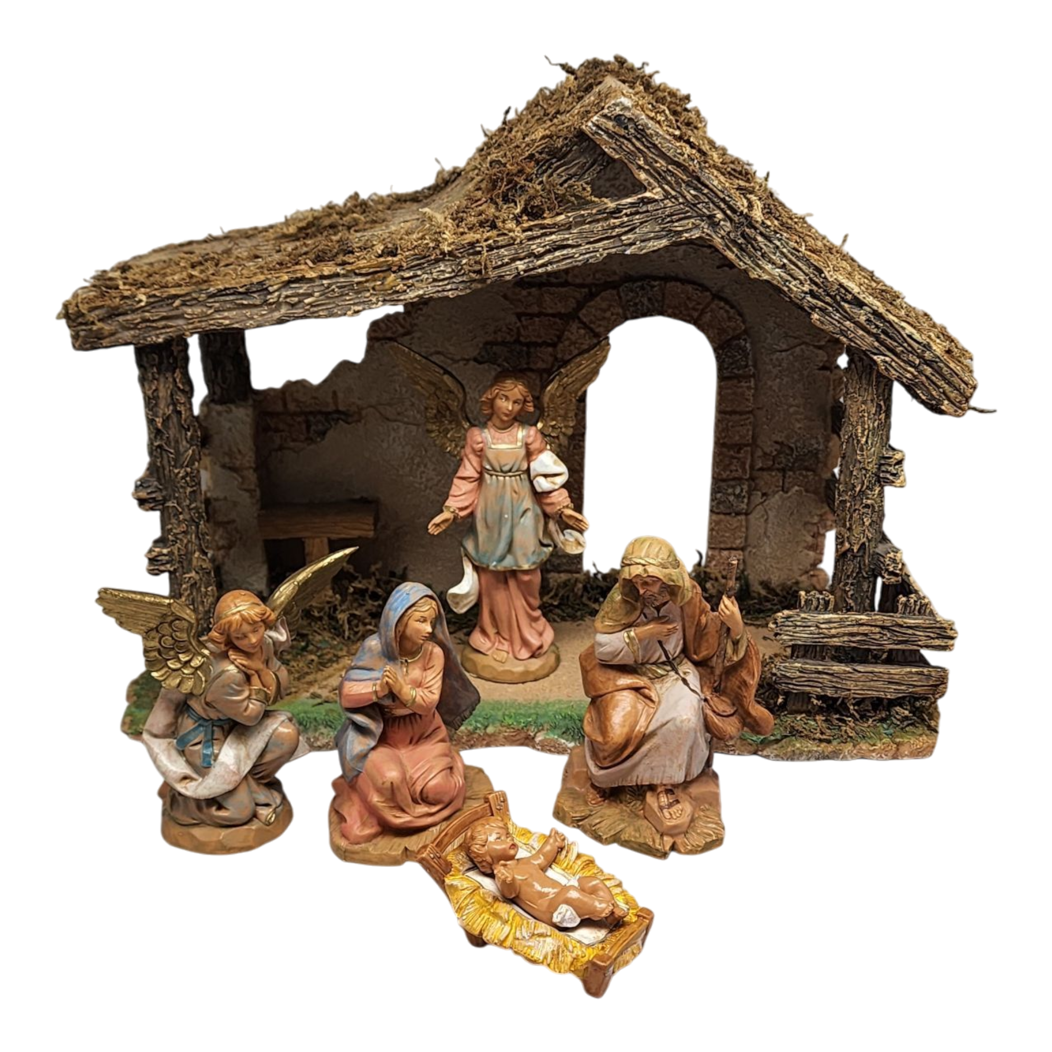 Figure Set With Stable - Fontanini - 5" Scale