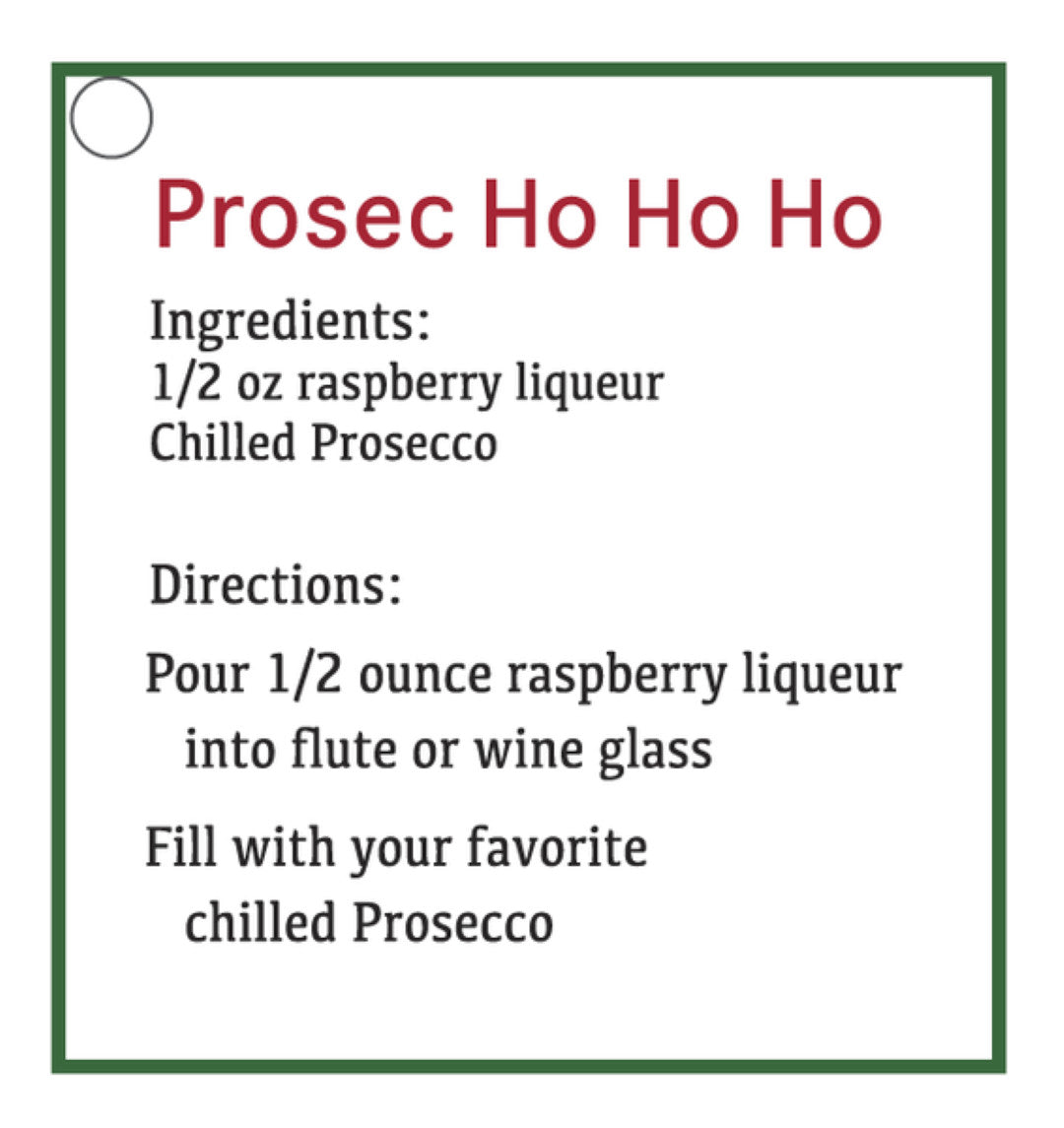 Filled Wine Glass Ornament - Prosec-Ho Ho Ho